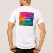 T-shirt En Tri-matière Photo texte ou logo Mens Blanc double face impress (Verso)