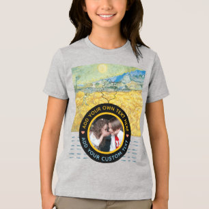 T-shirt En Tri-matière Photo-Texte personnalisé - Van Gogh Art Anniversai