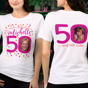 T-shirt En Tri-matière Photos du 50e anniversaire points de confetti jaun