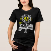 T-shirt En Tri-matière Pickball me rend heureuse femmes (Recto)