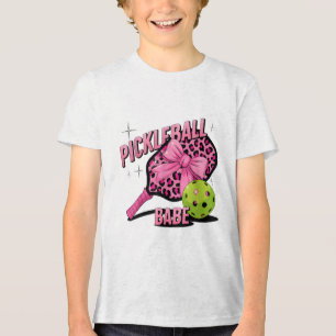 T-shirt En Tri-matière Pickleball Babe Pink Leopard Style Rétro Pour Le S