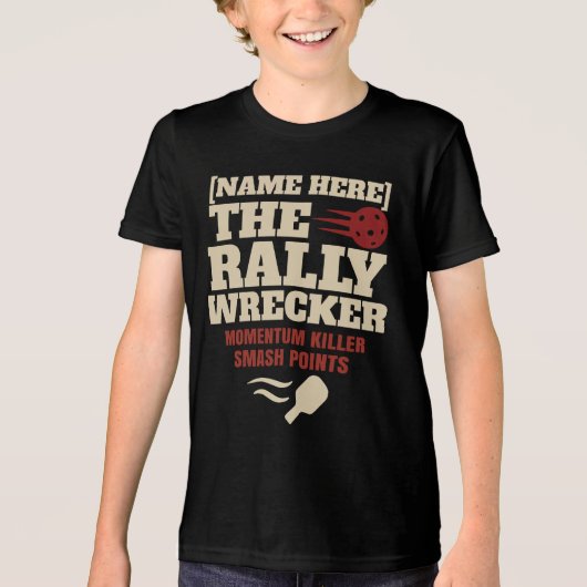 T-shirt En Tri-matière Pickleball Custom Name The Rally Wrecker (Recto)