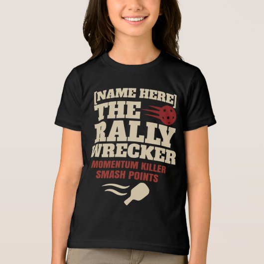 T-shirt En Tri-matière Pickleball Custom Name The Rally Wrecker (Recto)
