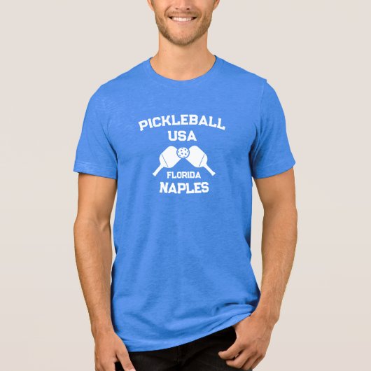 T-shirt En Tri-matière Pickleball Paddle Ball Naples Florida USA Custom (Recto)