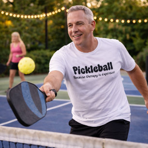 T-shirt En Tri-matière Pickleball Parce que la thérapie est chère - Drôle