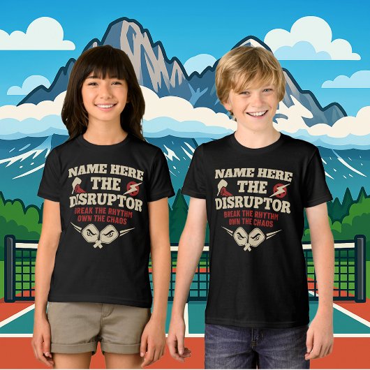 T-shirt En Tri-matière Pickleball Personalized Name The Disruptor