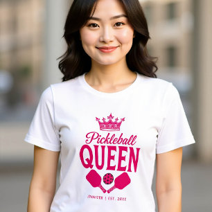 T-shirt En Tri-matière Pickleball Queen Funny Rose cadeau personnalisé
