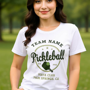 T-shirt En Tri-matière Pickleball Team Club Emblem personnalisé Green