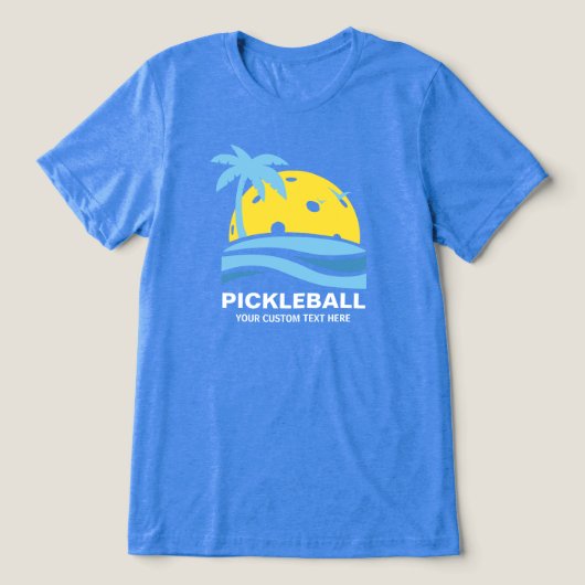 T-shirt En Tri-matière Pickleball Tropical Palm Tree Sun Votre texte pers (Design Recto)