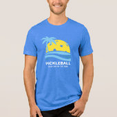 T-shirt En Tri-matière Pickleball Tropical Palm Tree Sun Votre texte pers (Recto)