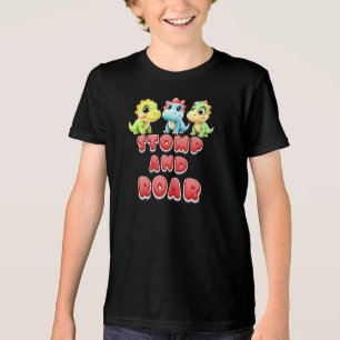 T-shirt En Tri-matière Piétiner et Rugir, Drôles de Dinosaures Enfants