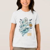 T-shirt En Tri-matière Pin-up Fille Fantôme - Halloween Éffrayant mignon (Recto)