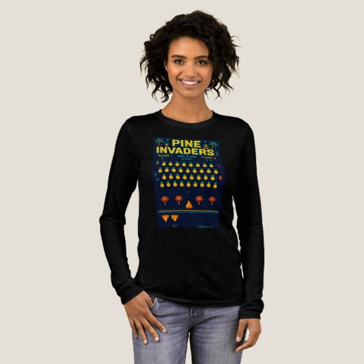 T-shirt En Tri-matière Pine Invaders-Pineapple Empire Retro Games Series (Recto complet)