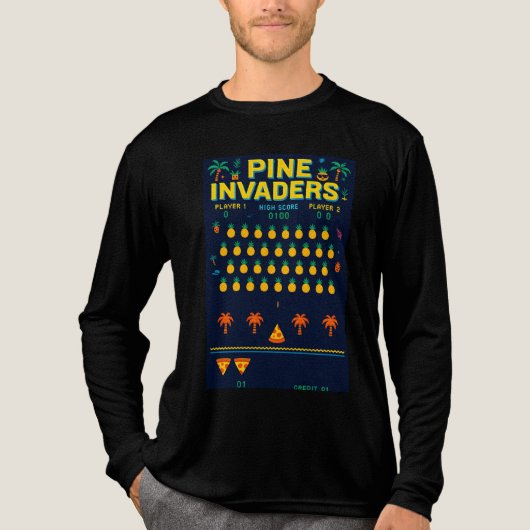 T-shirt En Tri-matière Pine Invaders-Pineappy Empire Retro Games Series (Recto)