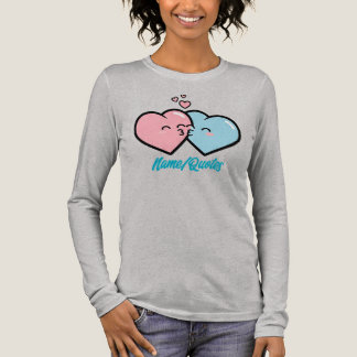 T-shirt En Tri-matière Pink & Blue Hearts Kiss