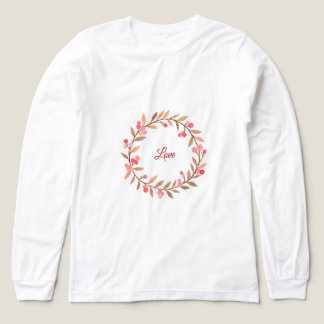 T-shirt En Tri-matière Pink Floral Wreath Simple