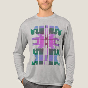 T-shirt En Tri-matière Pink Green Lavender Tribal Art Grand Carreaux Desi