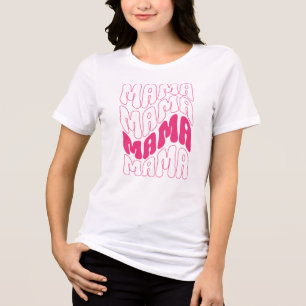 T-shirt En Tri-matière Pink Retro Super Mama Mère Mère Fête Maman