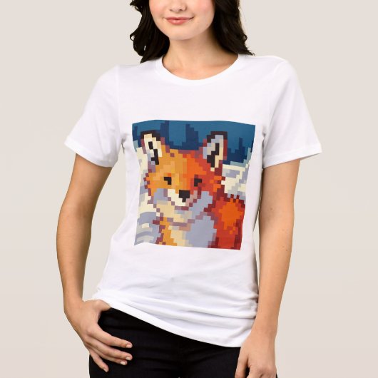 T-shirt En Tri-matière Pixelart, Pixel Art, Fox, renvos (Recto)