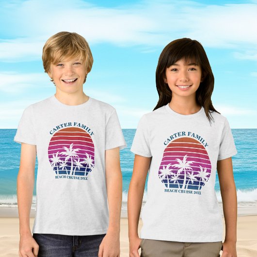 T-shirt En Tri-matière Plage Vacances Famille Réunion Personnalisé Enfant