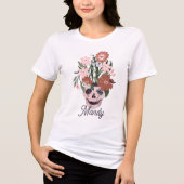 T-shirt En Tri-matière Plaisir Éffrayant floraison Halloween crâne (Recto)