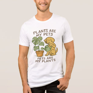 T-shirt En Tri-matière Plantes sont mes animaux domestiques - Aquarelle d