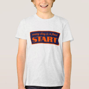 T-shirt En Tri-matière Plaque de style des années 80 avec couleur rouge