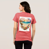 T-shirt En Tri-matière Playful Beach Sandcastle Scène T-shirt Design (Verso intégral)