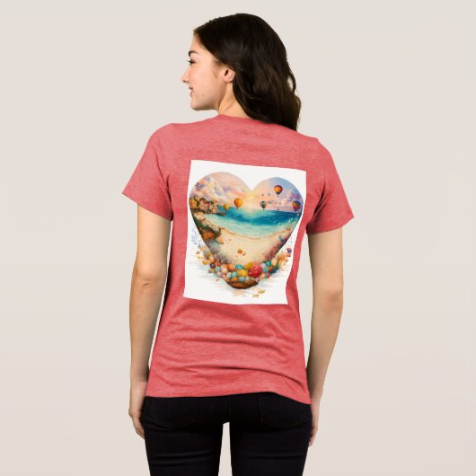 T-shirt En Tri-matière Playful Beach Sandcastle Scène T-shirt Design (Verso intégral)