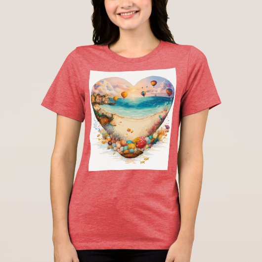 T-shirt En Tri-matière Playful Beach Sandcastle Scène T-shirt Design (Recto)