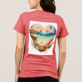 T-shirt En Tri-matière Playful Beach Sandcastle Scène T-shirt Design (Verso)