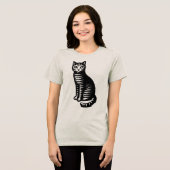 T-shirt En Tri-matière Playful Cat Woodcut Style (Recto plein)