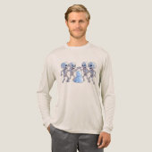 T-shirt En Tri-matière Playful Skeletons Building a Snowman – 3D Cartoon, (Recto complet)