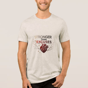 T-shirt En Tri-matière Plus forte que l'Excuses Coeur Anatomique