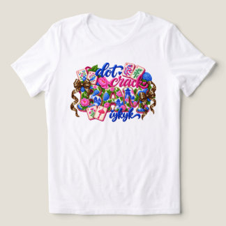 T-shirt En Tri-matière Point Crac Bam Drôle Mahjong Rose Bleu Chinoiserie