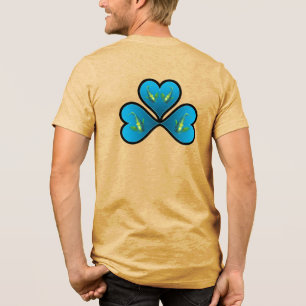 T-shirt En Tri-matière Poisson-ange jumeaux - 3 cœurs bleus à bordure noi