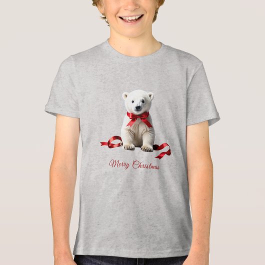 T-shirt En Tri-matière Polar Bear Christmas Holiday (Recto)