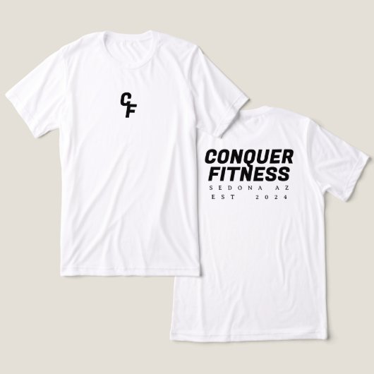 T-shirt En Tri-matière Police noire du T-shirt Conquer Fitness (Design Recto & Verso)