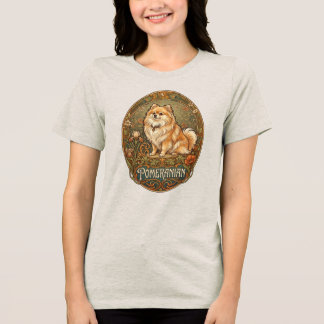 T-shirt En Tri-matière Pomeranian Art Nouveau Vintage Chien Bohème