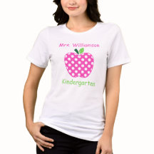 Pomme de professeur à pois rose et vert