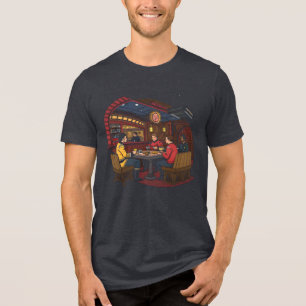T-shirt En Tri-matière Pop Culture Mashup : Équipe de Sci-Fi dans un Tave