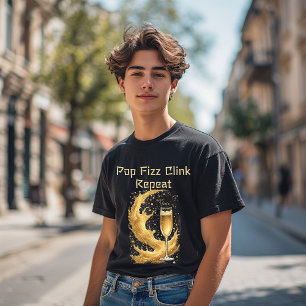 T-shirt En Tri-matière Pop Fizz Clink Répéter Nouvel An Champagne Étincel
