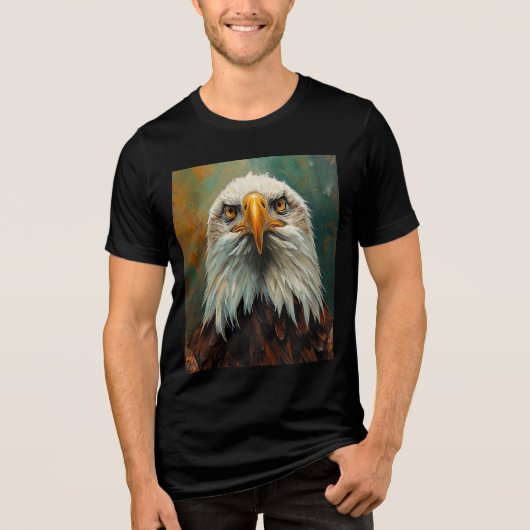 T-shirt En Tri-matière Portrait d'aigle artistique - Peinture à l'huile d (Recto)