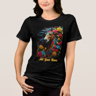 T-shirt En Tri-matière Portrait de cheval vibrant dans le style Pop Art