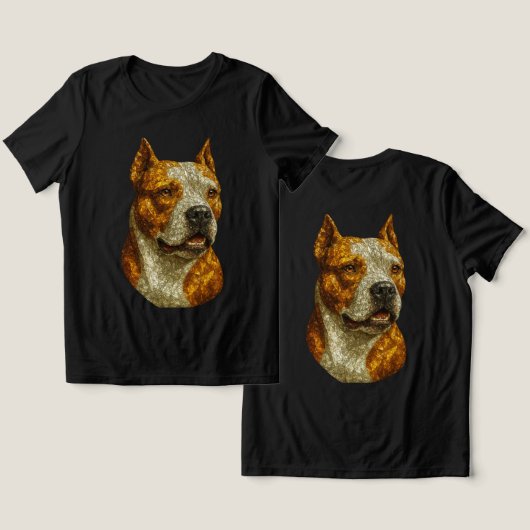 T-shirt En Tri-matière Portrait de chien Pitbull (Design Recto & Verso)