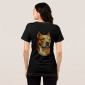 T-shirt En Tri-matière Portrait de chien Pitbull (Verso intégral)