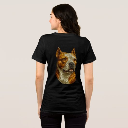 T-shirt En Tri-matière Portrait de chien Pitbull (Verso intégral)