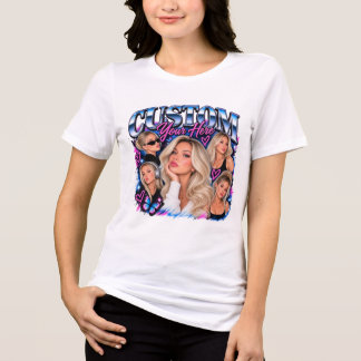T-shirt En Tri-matière Portrait de collage personnalisé pour anniversaire