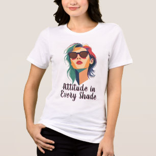 T-shirt En Tri-matière Portrait de femme couleur confiant