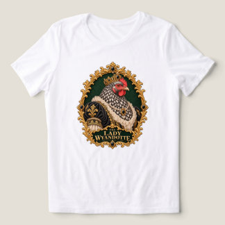T-shirt En Tri-matière Portrait de poule vintage de dame Wyandotte argent